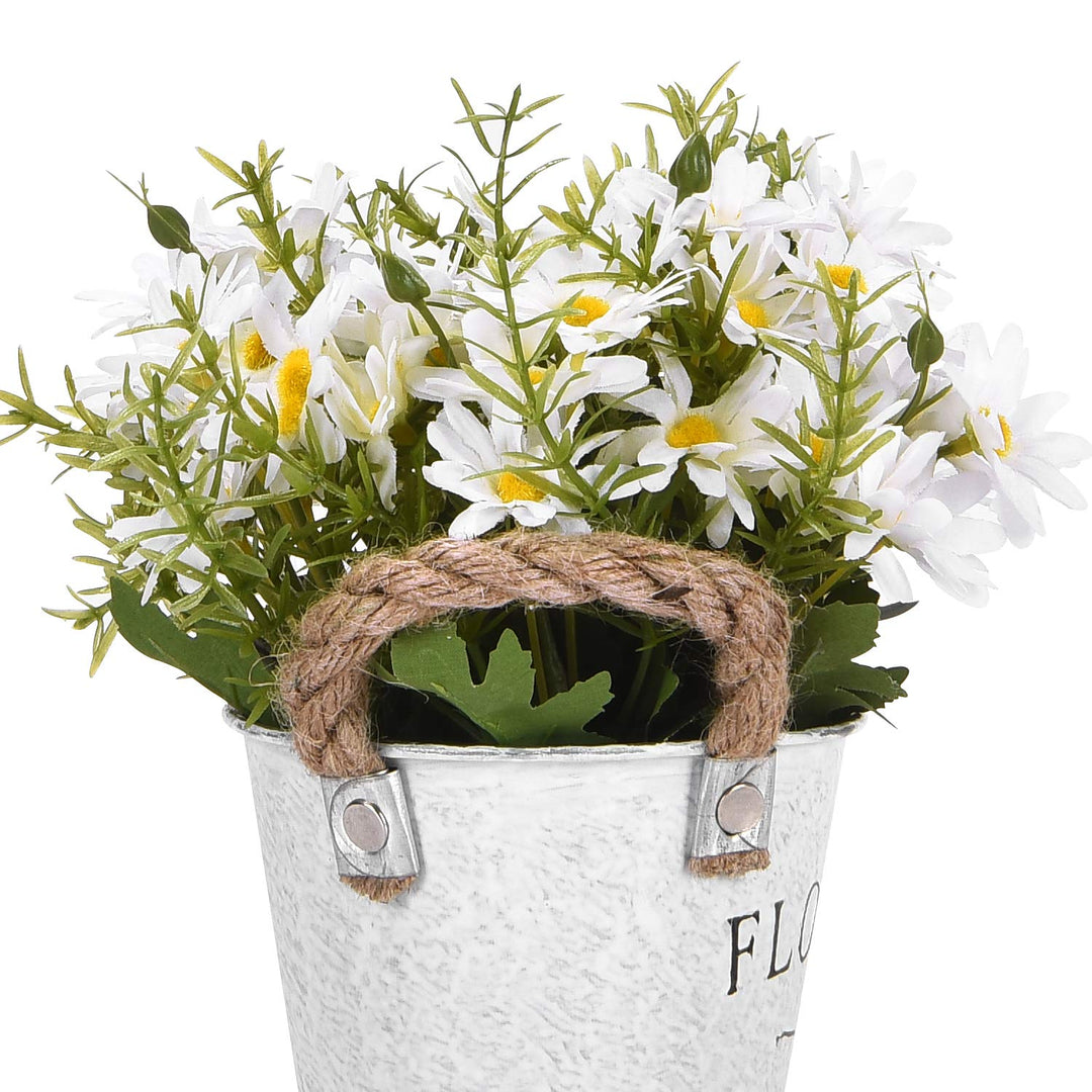 Artificial Rose Flower Pot Fake Rose Flowers Bonsai Pot Artificial Flowers in Metal Pot Artificial Rose Metal Pot Bonsai Artificial Blue Rose Flower Pot for Wedding Party Stage Bathroom Cabinet, Blue