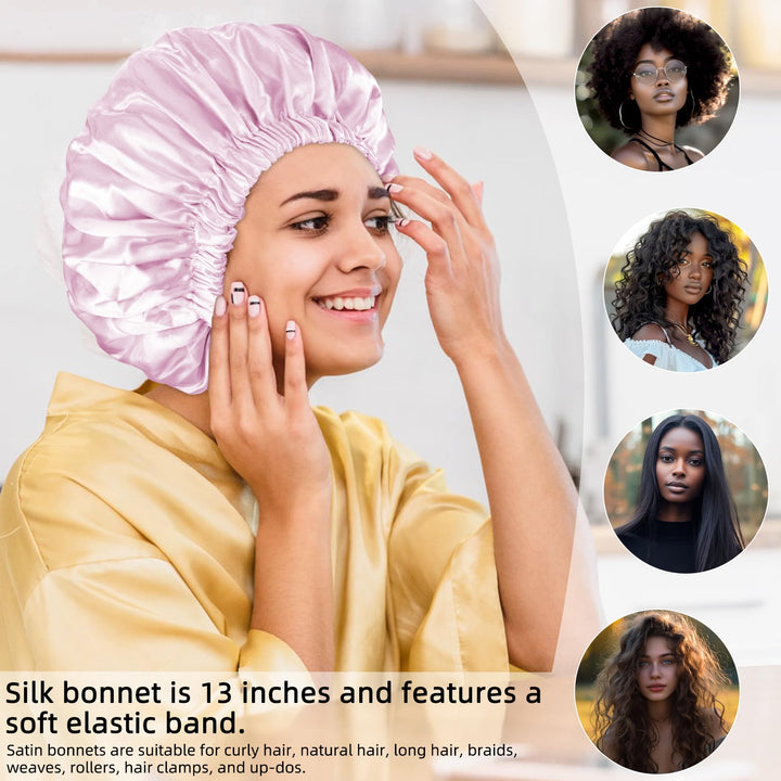 Satin Bonnet Silk Bonnet Hair Bonnet For Sleeping Satin Bonnet For Natural Hair Bonnets For Women Silk Bonnet For Natural Hair