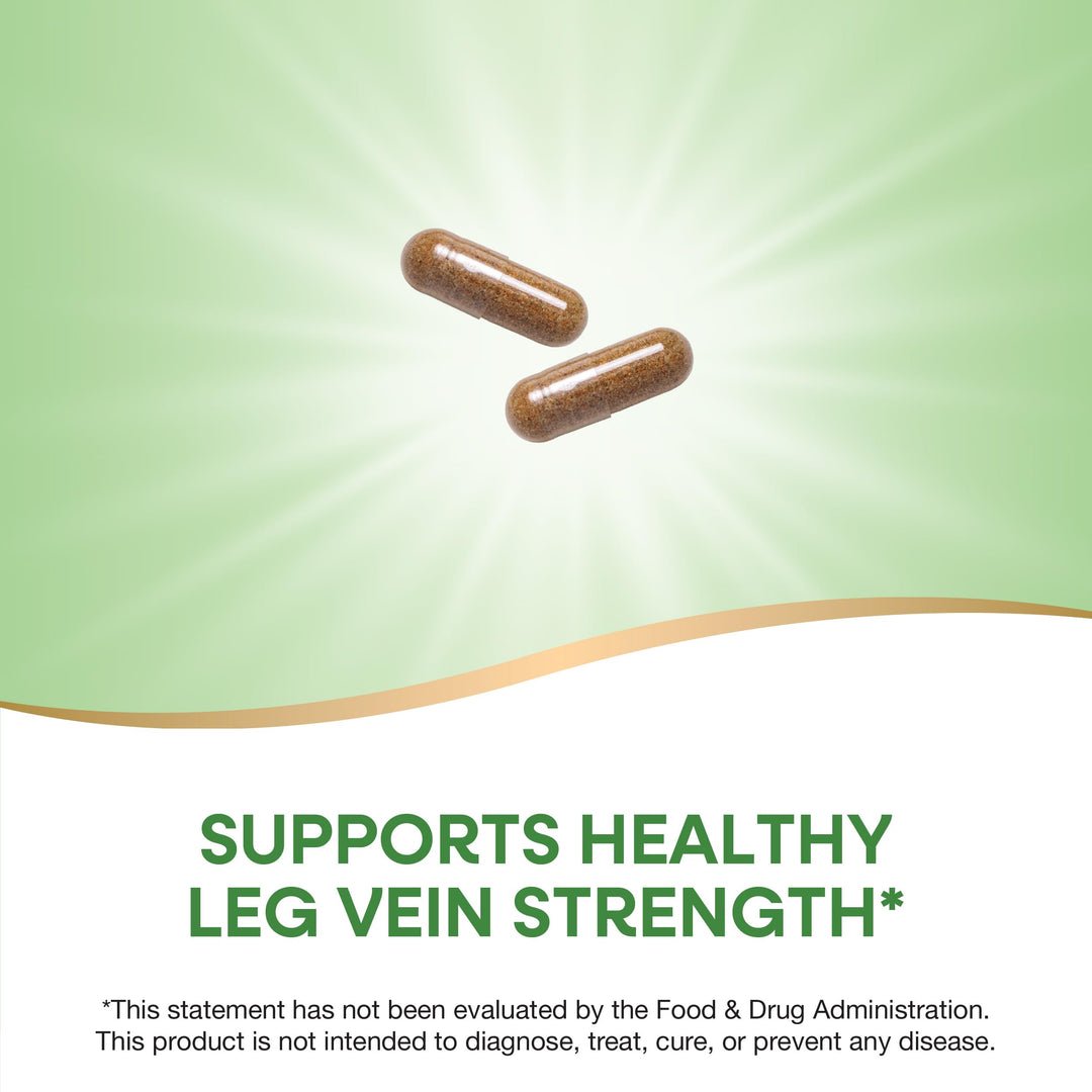 Nature&#39;s Way Leg Veins, Supports Healthy Leg Vein Strength*, 6-Herb Blend, With Horse Chestnut Extract, Dandelion, Gluten Free, 120 Vegan Capsules (Packaging May Vary)