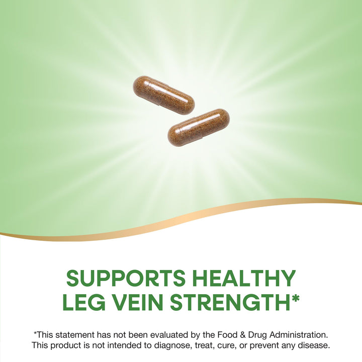 Nature&#39;s Way Leg Veins, Supports Healthy Leg Vein Strength*, 6-Herb Blend, With Horse Chestnut Extract, Dandelion, Gluten Free, 120 Vegan Capsules (Packaging May Vary)