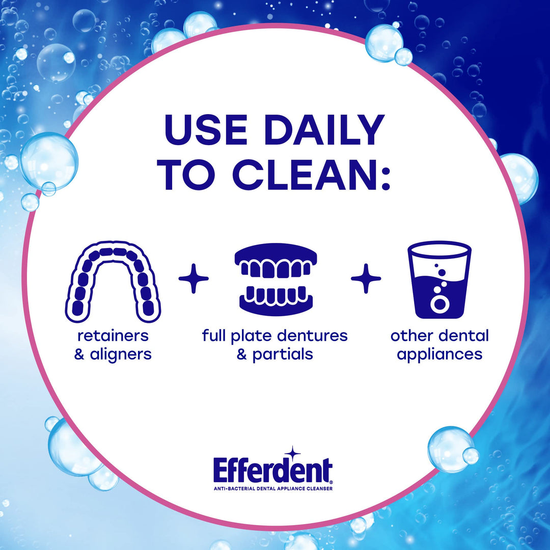 Efferdent Retainer &amp; Denture Cleaner Tablets and Dental Bath, 4 Tablets
