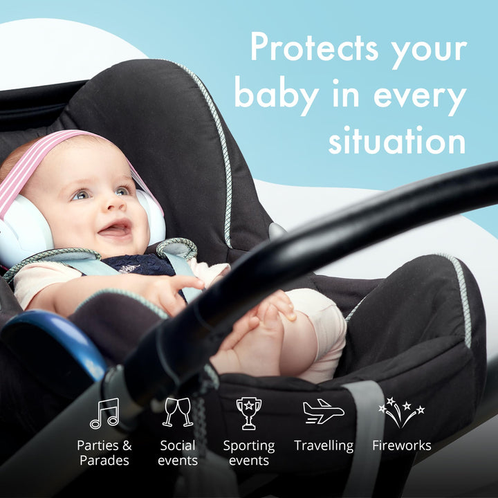 Alpine Muffy Baby Ear Protection for Babies and Toddlers up to 36 Months - CE & ANSI Certified - Noise Reduction Earmuffs - Comfortable Baby Headphones Against Hearing Damage & Improves Sleep - Pink