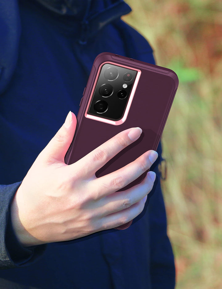 MXX Case Compatible with Galaxy S21 Ultra, 3-Layer Supe