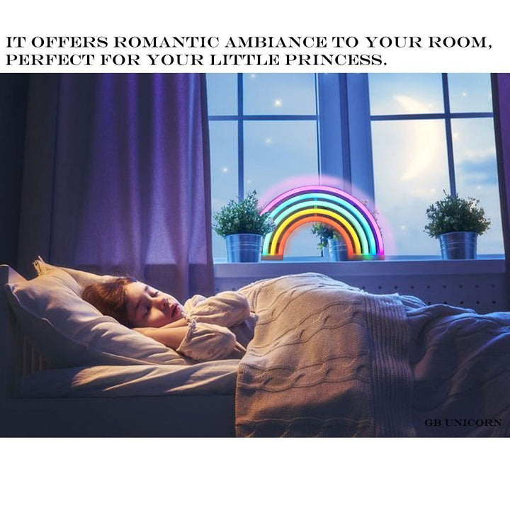 QiaoFei Rainbow Light Signs for Kids Gift LED Rainbow Neon Signs Rainbow Lamp for Wall Decor Bedroom Decorations Home Accessories Party Holiday Battery or USB Operated Table Night Lights