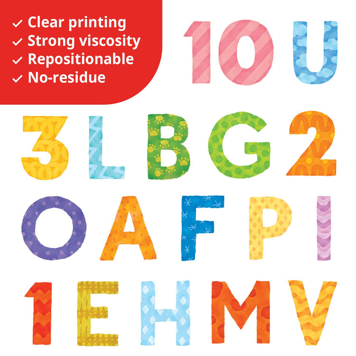 DS9-4003 Uppercase Alphabet Letter Numbers Kids Wall Stickers Wall Decals Peel and Stick Removable Wall Stickers for Kids Nursery Bedroom Living Room