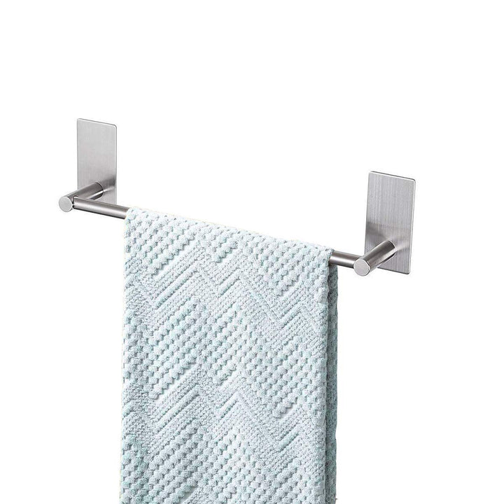 Adhesive Towel Bar 12inch Brushed, Stick On Bath Towel Rack Easy Install, NO Drilling on Walls, Premium SUS304 Stainless Steel - Brushed