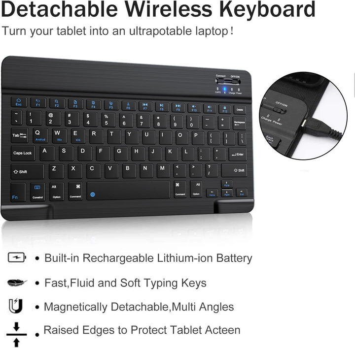 iPad Keyboard Case 9.7 inch, Compatible with iPad 6th Generation,iPad 5th Generation, iPad Pro 9.7 inch, iPad Air 2,iPad Air, Protective Folio Cover with Wireless Bluetooth Keyboard -Black