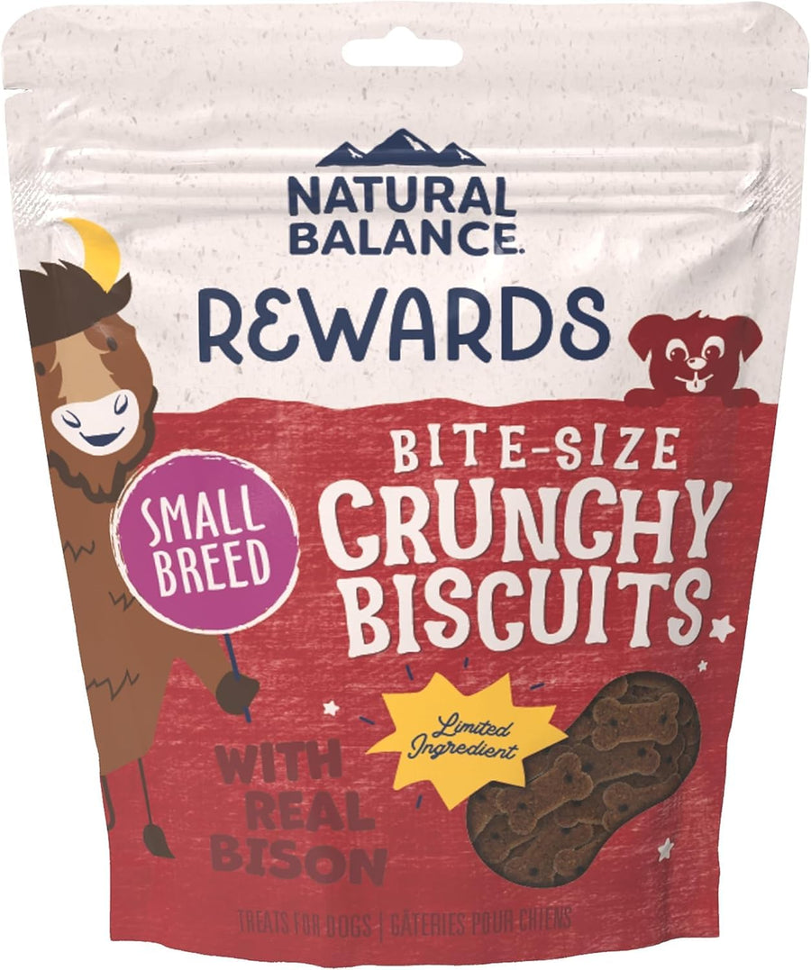Limited Ingredient Rewards Crunchy Biscuits, Bite-Size Grain-Free Dog Treats for Small-Breed Adult Dogs, Made with Real Bison, 8 Ounce (Pack of 1)