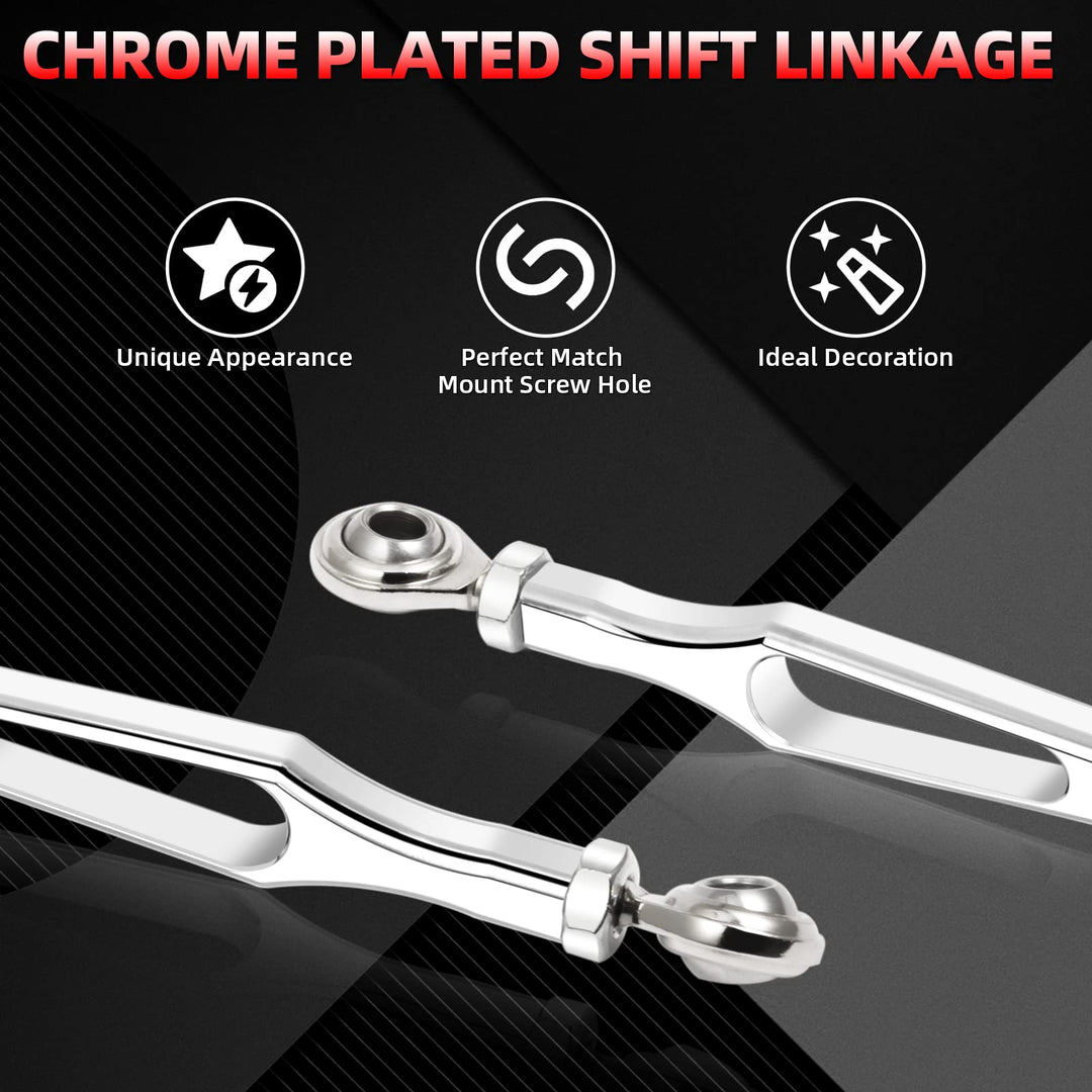 Chrome Gear Shift Linkage Compatible for Harley Davidson Softail Dyna Touring Road King Electra Street Glide Tri Glide 1986-later