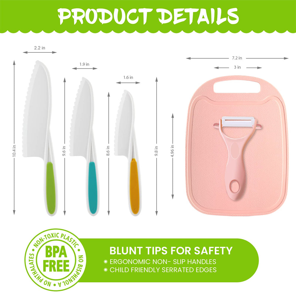 Kids Knifes Set,Nylon Knives Safe Baking Cutting Cookin