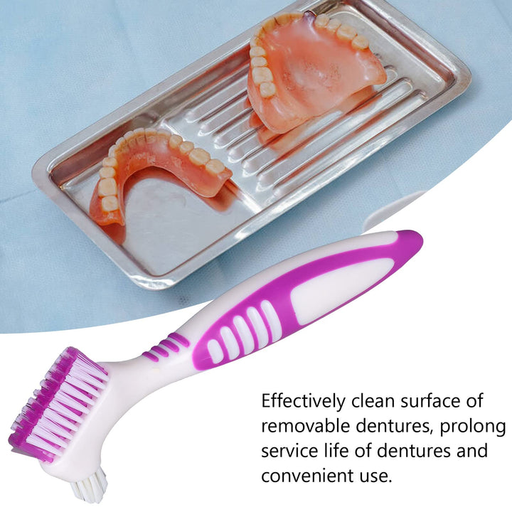 Denture Cleaning Brush Set, 1 Premium Denture Cleaner Set Top Denture Cleanser Tool Dual Head Denture Brush for Denture Care