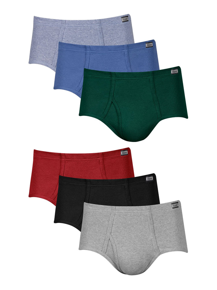 mens Underwear Pack, Mid-rise Briefs, Stretch Cotton Underwear, Classic, 6-pack (Colors May Vary) Briefs, 6 Pack - Assorted, Large US
