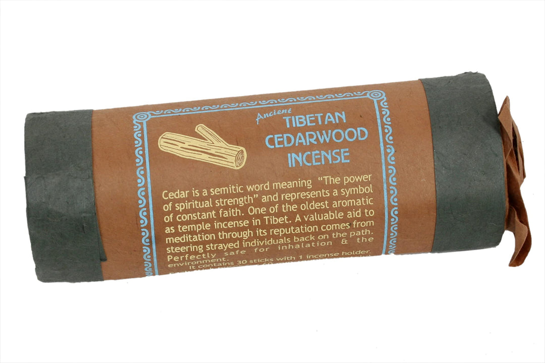 Ancient Tibetan Cedarwood Incense - for Mediation, Yoga, Prayer, Aromatic Medicine, Stress Reliever, Calmness (Pack - 3, Tibetan Cedarwood Incense)