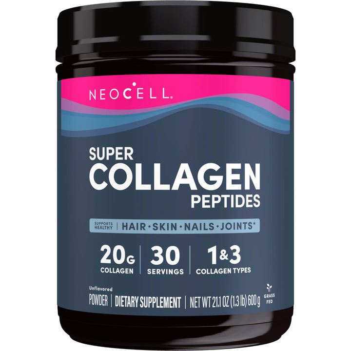 Super Collagen Peptides, Unflavored, Powder, 21.2 oz., 1 Canister
