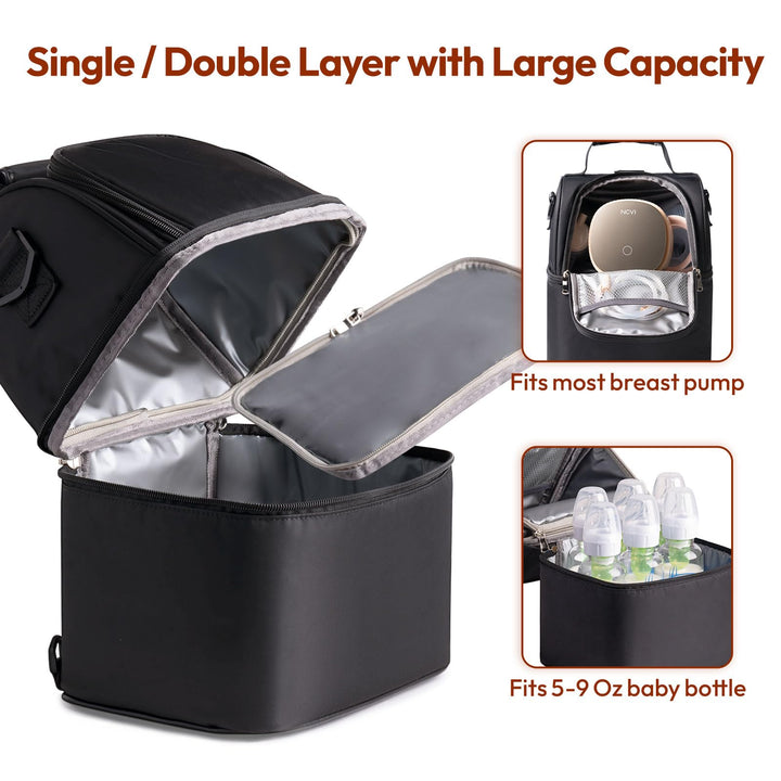 NCVI Breastmilk Cooler Bag with 2 Ice Pack, Breast Pump