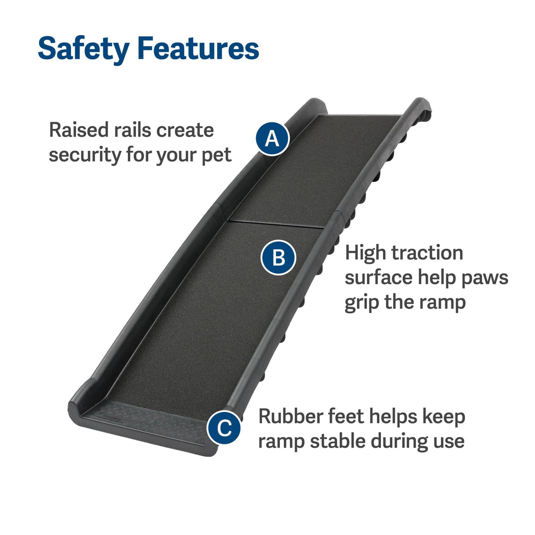 Happy Ride Folding Pet Ramp, Portable Lightweight Dog Ramp for Cars, Trucks &amp; SUVs
