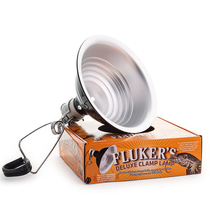 Fluker's Repta-Clamp Lamp, Heavy Duty Clamp Light For Reptile Tanks and Terrariums, UL/CUL Approved, Great for Reptile Basking, 150-Watt Maximum with On/Off Switch, 8.5