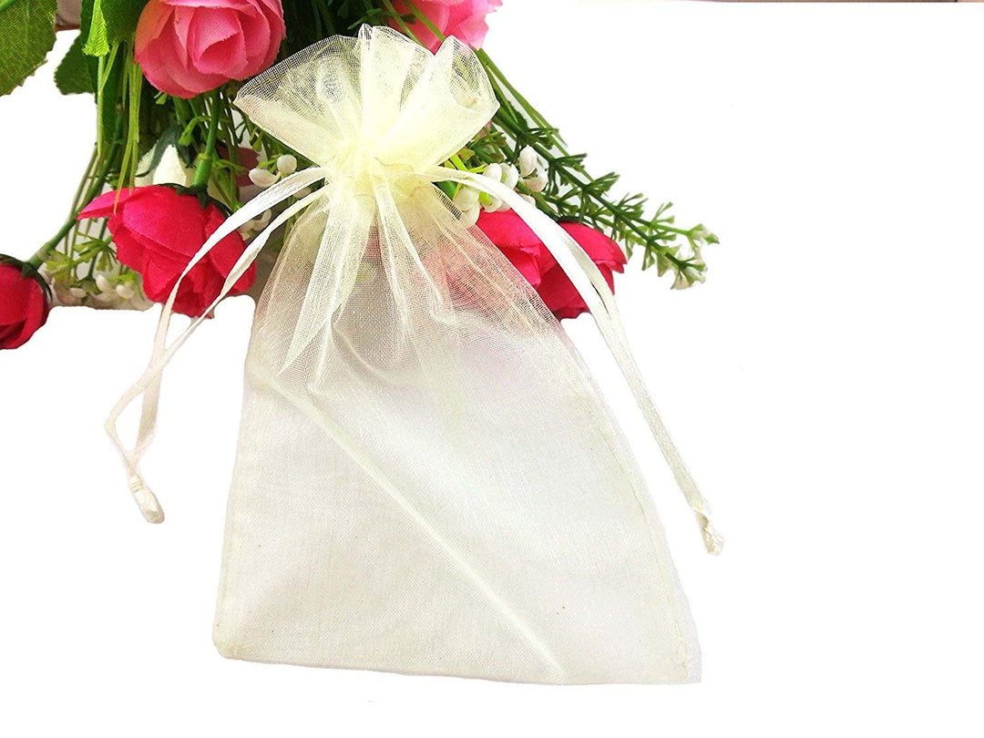 SumDirect 100Pcs 4x6 Sheer Drawstring Organza Jewelry P