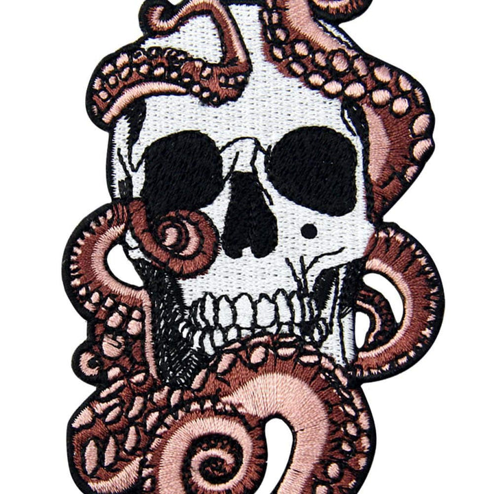 Octopus and Skull Patch Embroidered Applique Badge Iron