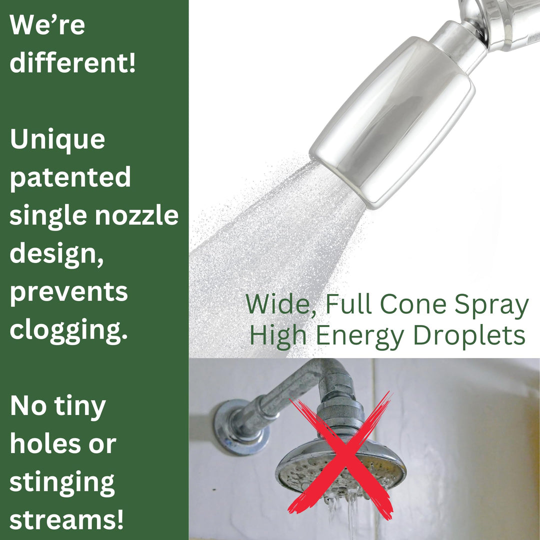 High Sierra Showerheads® - Solid Metal 1.5 GPM High-Efficiency, Low-Flow Shower Head - Chrome