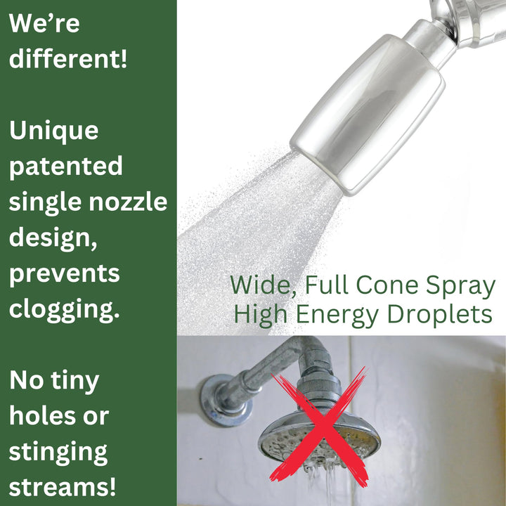 High Sierra Showerheads® - Solid Metal 1.5 GPM High-Efficiency, Low-Flow Shower Head - Chrome