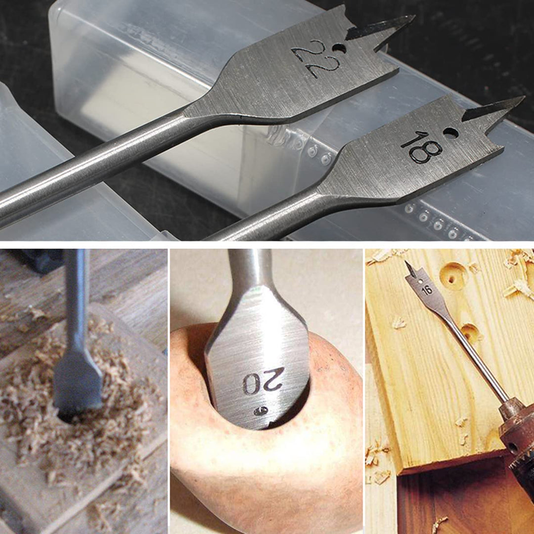 40MM High Carbon Steel Spade Drill Bit,Woodworking Paddle Flat Bit for Wood,Soft &amp; Hardwood,Gypsum Board,Clinker,Foam Box-1PCS Silver