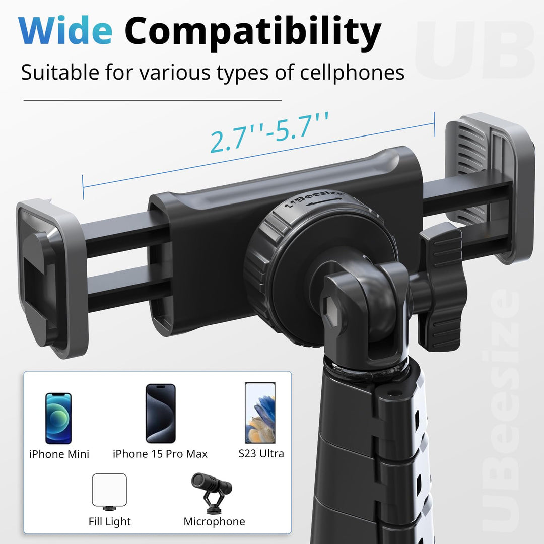 67 Phone Tripod &amp; Selfie Stick, Camera Tripod Stand with Wireless Remote and Phone Holder,Compatible with iPhone Android Phone, Perfect for Selfies/Video Recording/Live Streaming Black