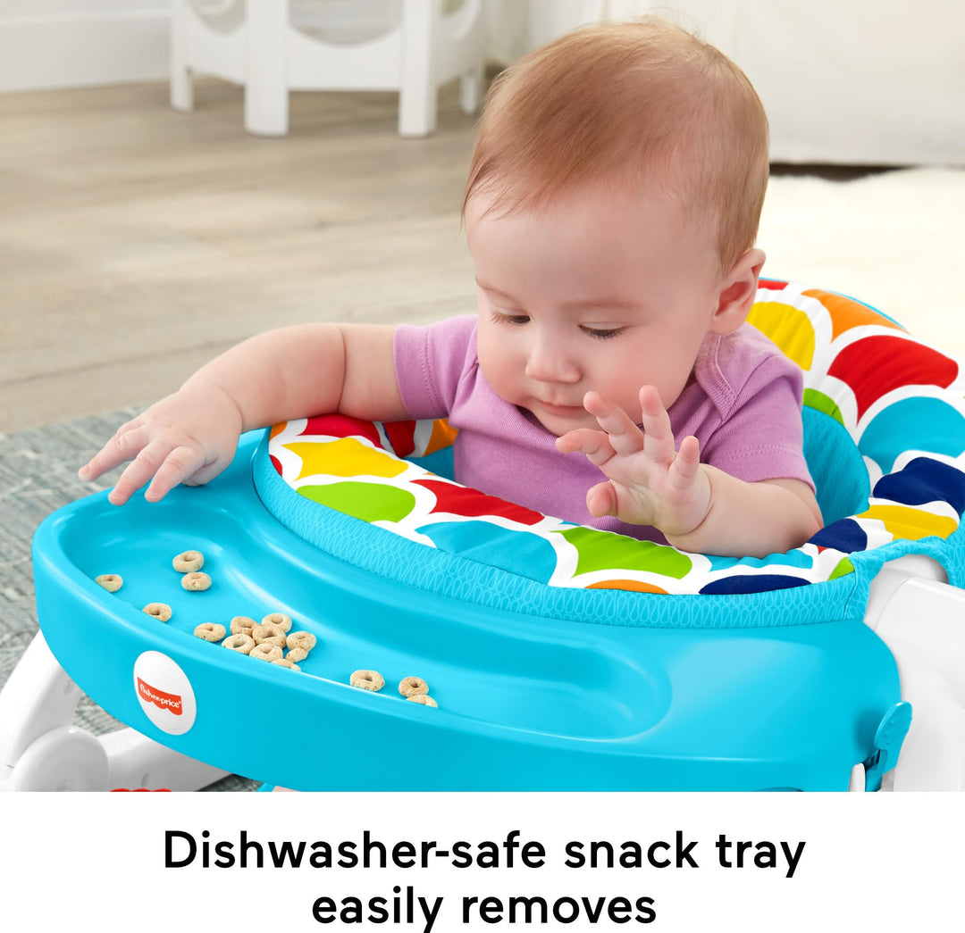 Fisher-Price Portable Baby Chair, Deluxe Sit-Me-Up Floor Seat with Removable Toys and Snack Tray, Happy Hills