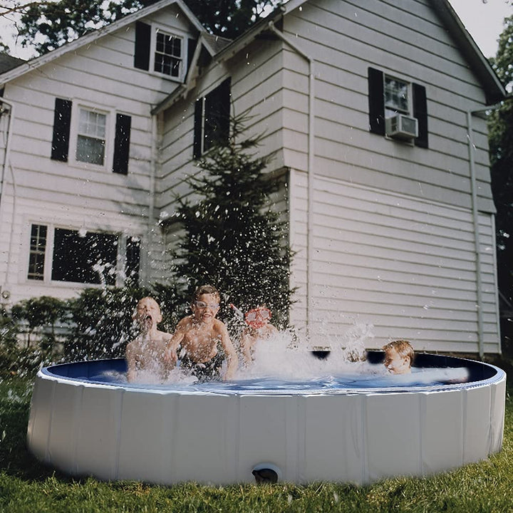 63x 12 Foldable Dog Pools for Large Dogs, Kids Swimming Pool with Hard Plastic, Wading Pools Bathing Tube for Backyard