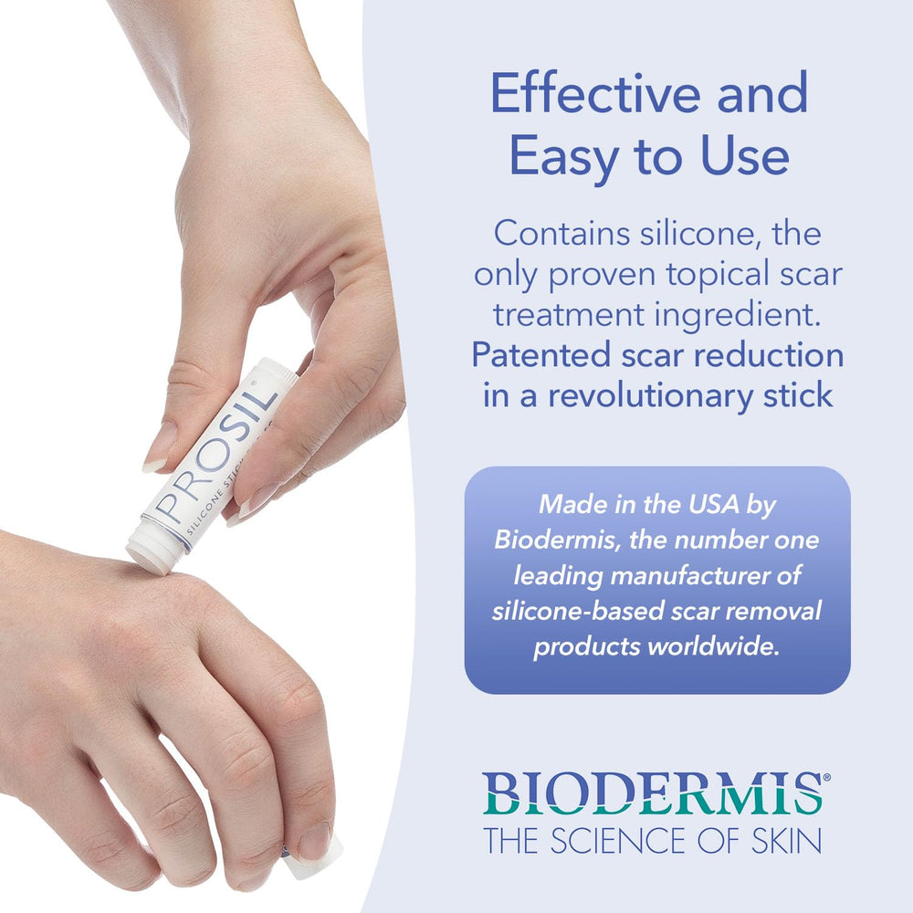 Biodermis Prosil Silicone Scar Stick Keloid And Hypertophic Scar Glide On Powerful Easy To Use Applicator (4.25 g)