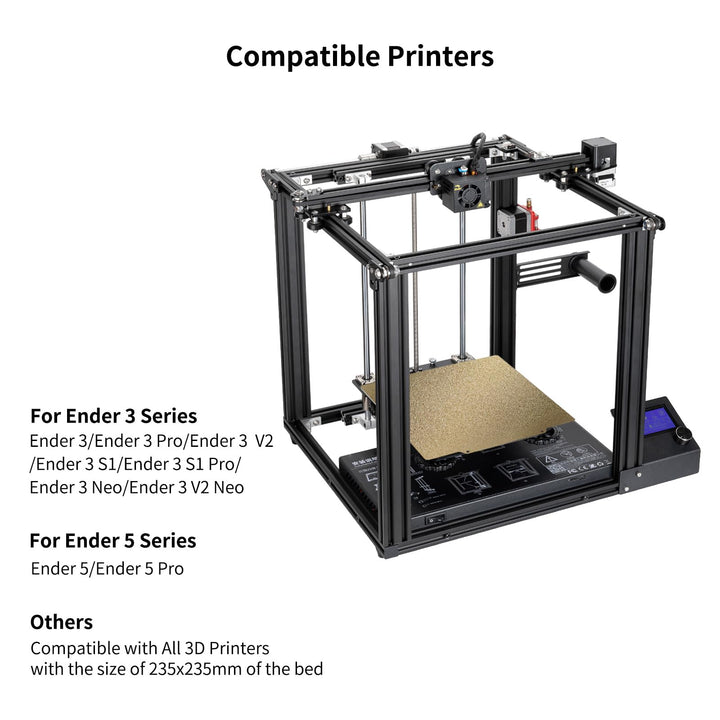 Textured PEI Sheet 235x235mm, Double Sided PEI Magnetic Builld Plate Flexible Print Sheet for Ender 3/3 Pro/Ender 3 V2/3 V2 Neo/3 Neo/3 S1/3 S1 Pro/3 Pro X/5/5 Pro/Neptune 2/3/3 Pro/4