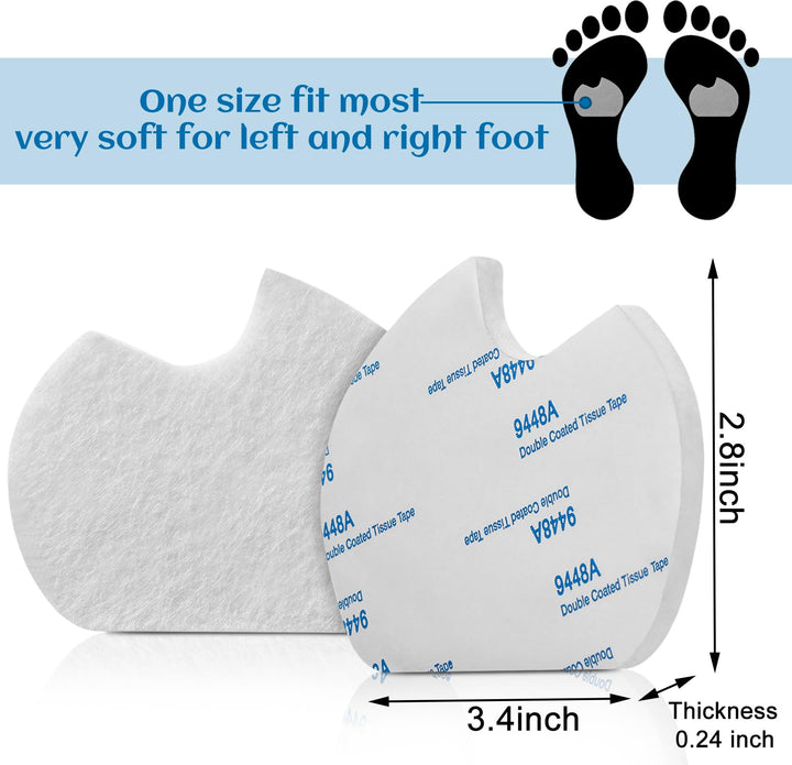 24 Pieces Foot Pads for Dancer Sesamoiditis Pads for Ball of feet Pain Felt Forefoot Cushion Pads Self-Adhesive Foot Cushion Pads for Men Women Dancing Pain Relief (White)