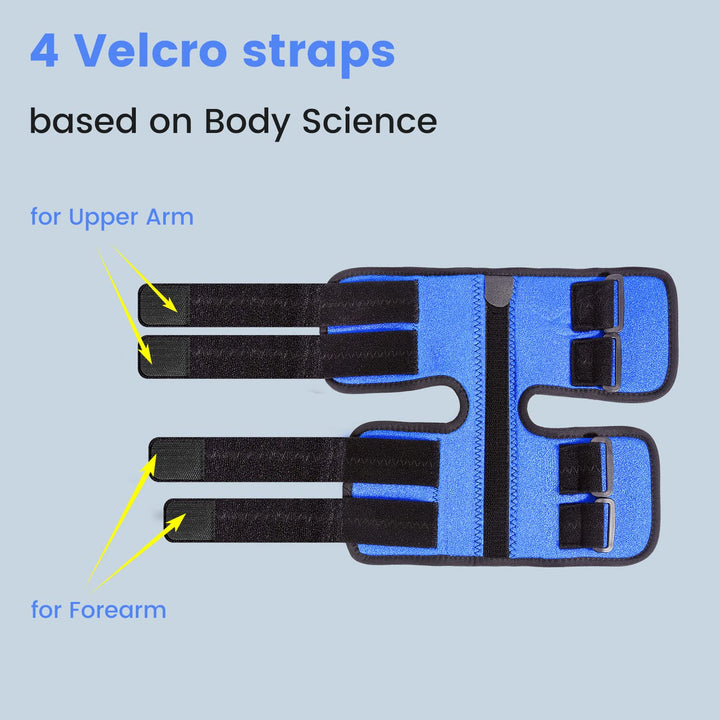 Elbow Splint, Night and Day Brace for Ulnar Nerve Entrapment, Cubital Tunnel Syndrome, for Left &amp; Right Arm, Immobilizer for Sleeping Extension and Working, Adjustable Angle Aluminum Bracket - L/XL