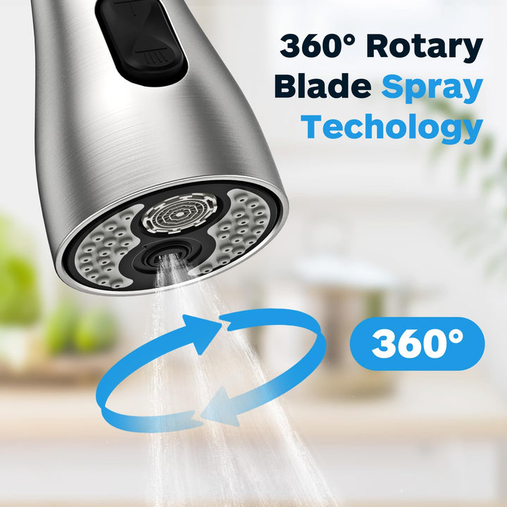 Kitchen Faucet Head Replacement 3 Modes with 12 Adapters, Pull Down Spray Head for Kitchen Faucet, Kitchen Sink Faucet Head G 1/2, Sprayer Head Replacement, Compatible with Moen,Delta, Kohler Faucets