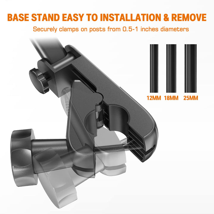 Tablet Holder for Microphone Stand, Mic Music Stand Tablet Holder for iPad, Smartphone Tablet Mic Stand Mount for Shee Music Fits Devices from Screen Size 4.7 to 12.9 Inches