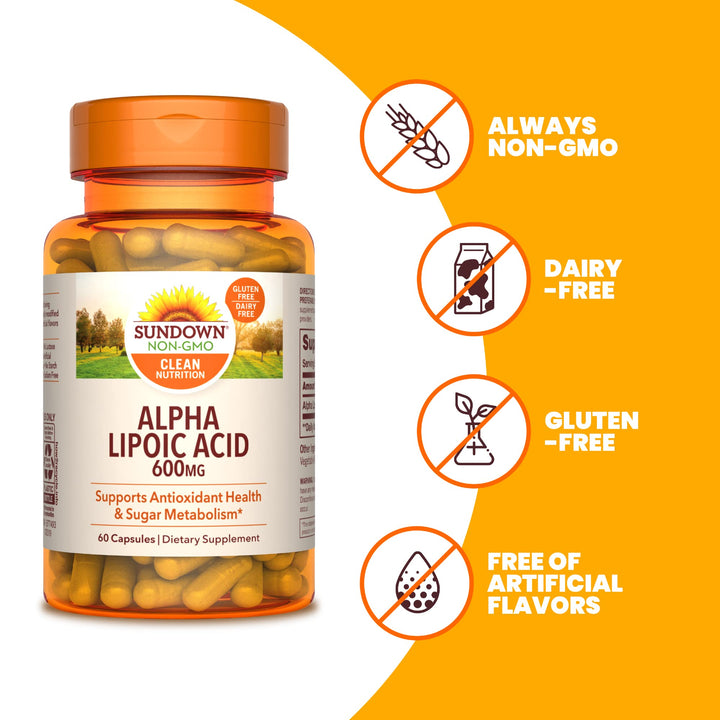 Sundown Alpha Lipoic Acid 600mg, Supports Antioxidant H