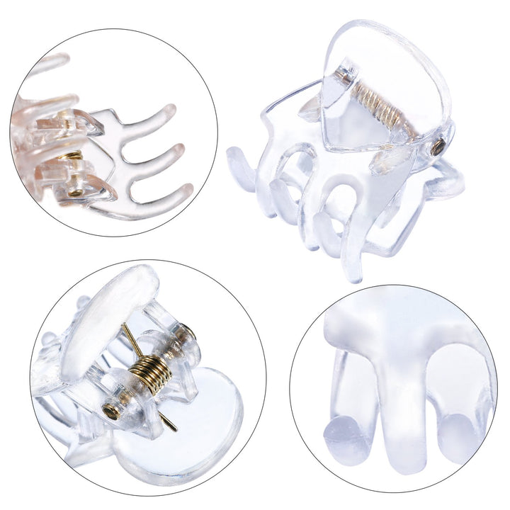 Clear: Hotop 24 Pieces Mini Hair Clips Plastic Hair Claws Pins Clamps For Girls And Women (Clear)