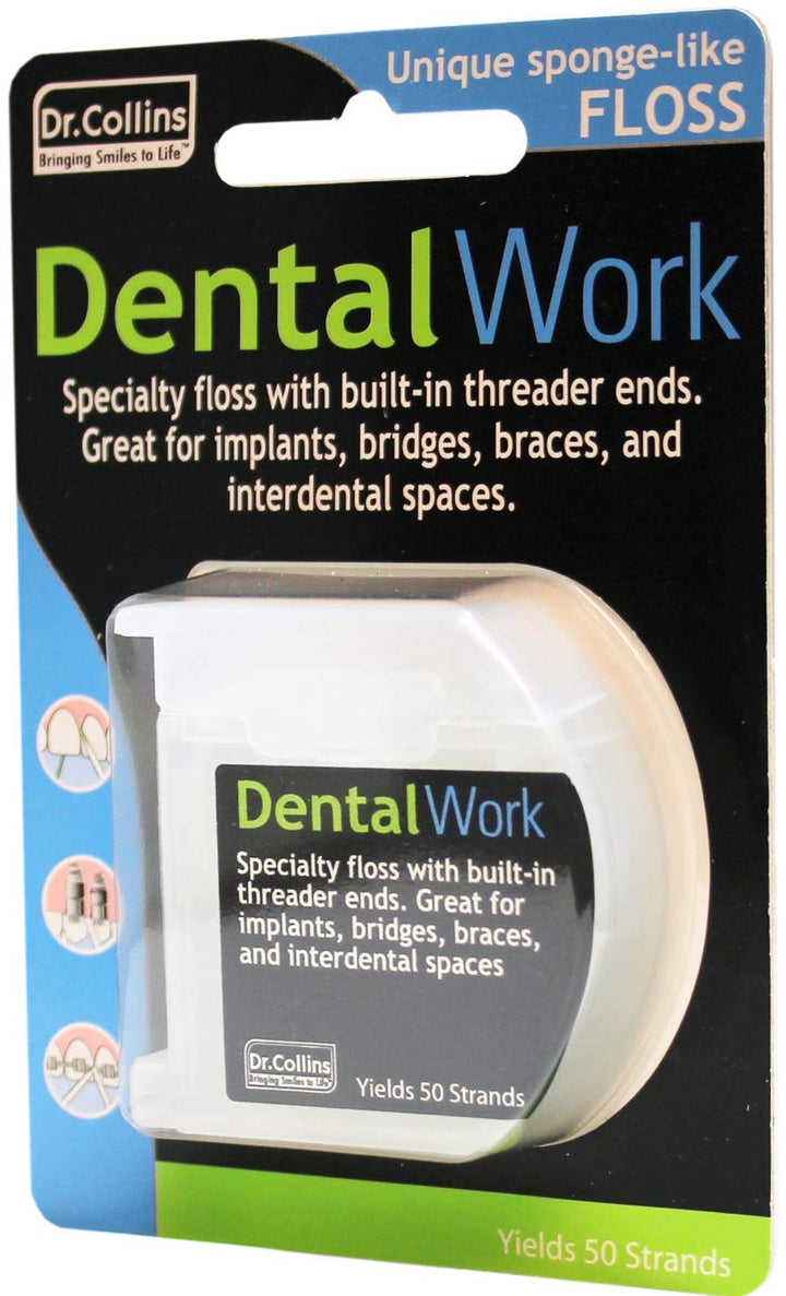 Dr Collins Dental Work Floss Implant Floss, 50-Count (P
