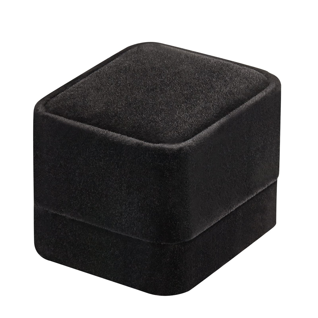 4 Pieces Velvet Ring Gift Boxes Set, Earring Pendant Jewelry Case, Jewellry Display Box for Wedding, Engagement,Proposal, Birthday and Anniversary (4pcs Black)