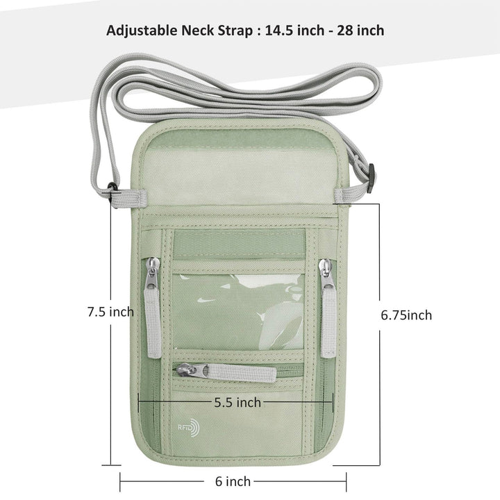 WALNEW Passport Holder Neck Pouch Travel Wallet for Wom