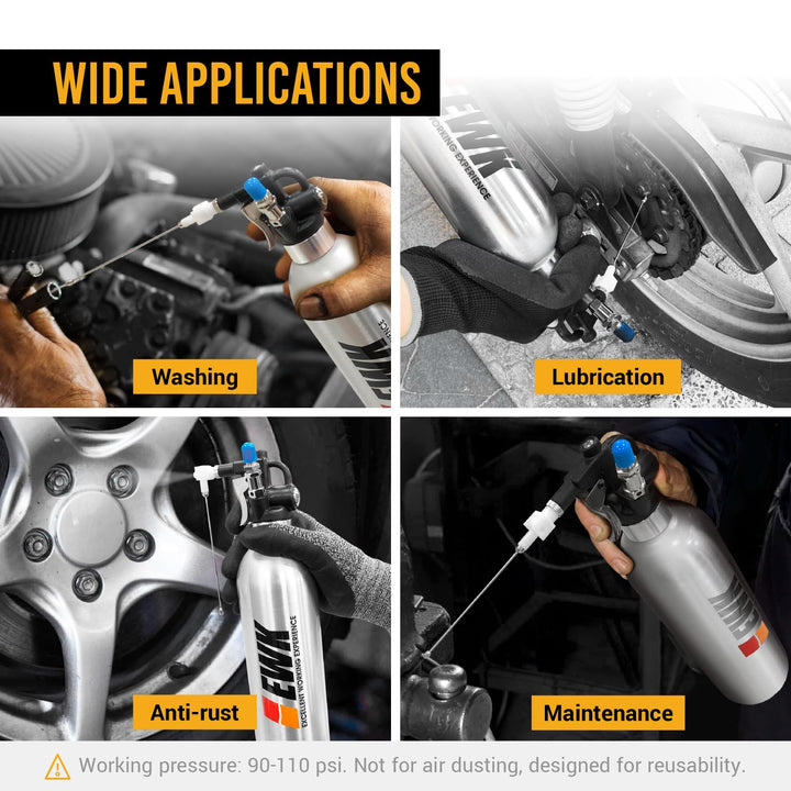 Patented Aluminum Refillable Aerosol Spray Can, Pneumatic Sprayer for Lubrication and Anti-Rust