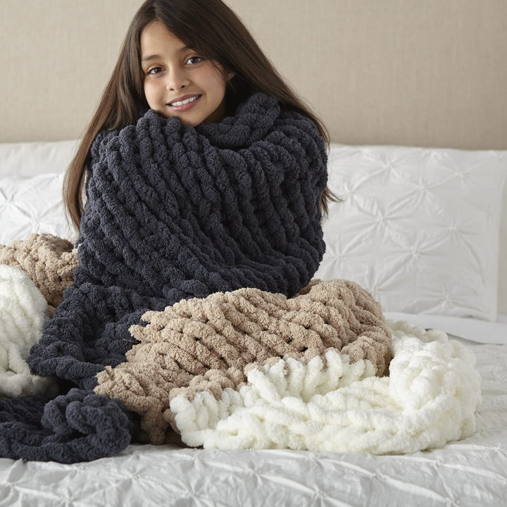 Crafted By Catherine Chunky Chenille Yarn - 2 Pack (41 Yards Each Skein), Light Pink, Gauge 7 Jumbo