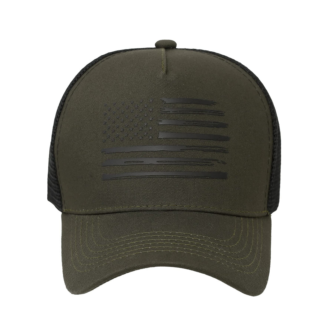 Baseball Cap American Flag Trucker Hat for Men Women 3D Embossed Logo Adjustable Outdoor Mesh Snapback Hat
