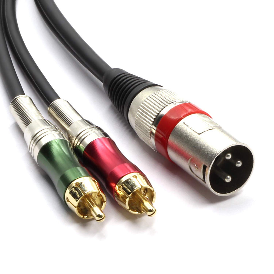SiYear XLR Male to 2 x Phono RCA Plug Adapter Y Splitte