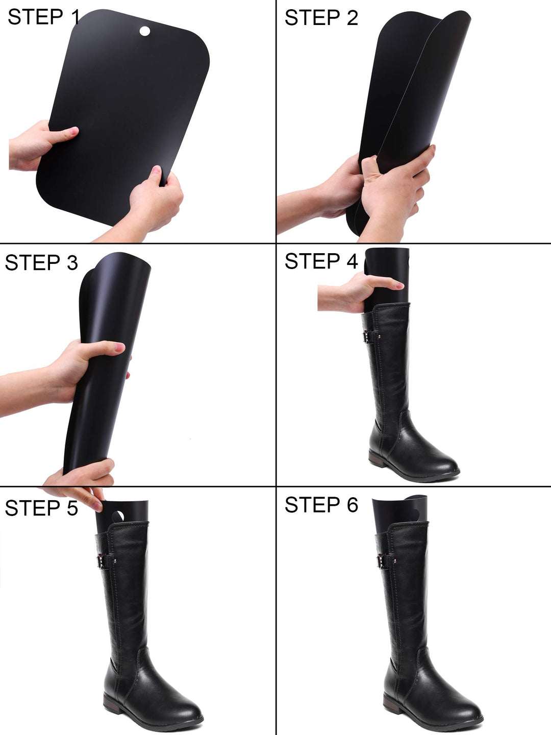 10 Pieces (5 Pairs) Boot Shaper Form Inserts Boots Tall Support for Women and Men (12 inches, Black)