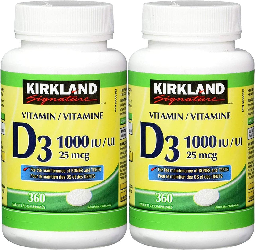 (Twin Pack) 2 x Kirkland Signature Vitamin D3 1000IU/25