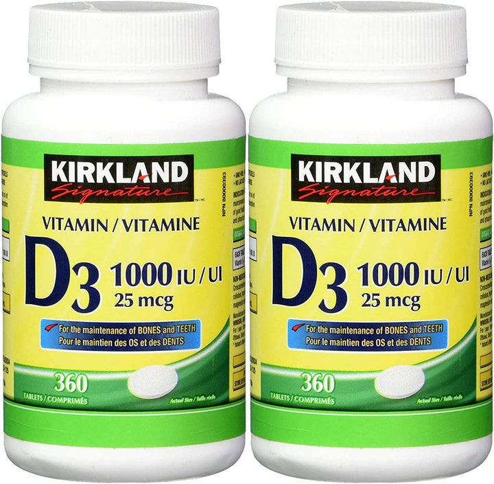 (Twin Pack) 2 x Kirkland Signature Vitamin D3 1000IU/25