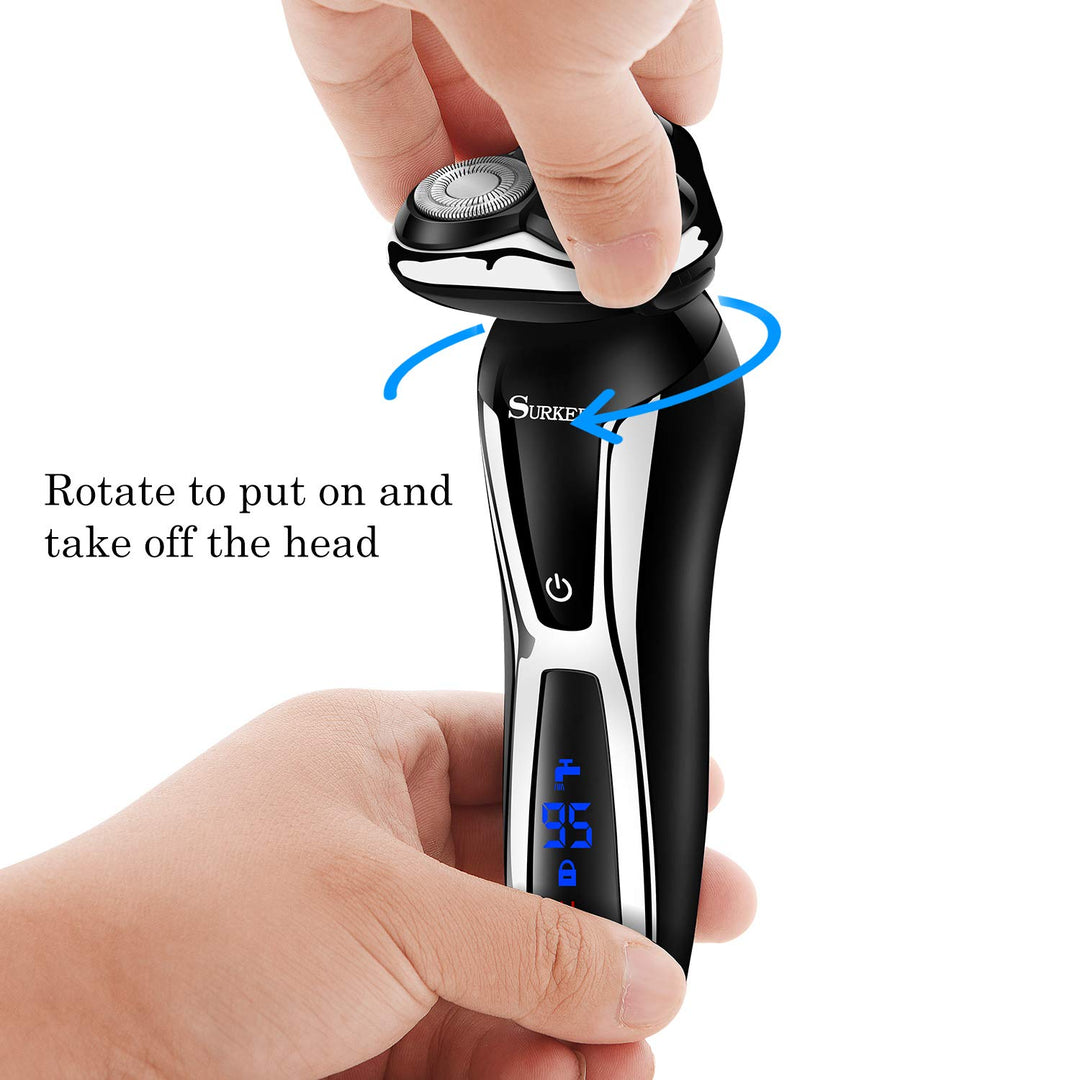 Electric Shaver Razor Cordless Beard Trimmer for Men Nose Hair Trimmer 3 in 1 Trimmer Grooming Kit Plus 1 Facial Cleansing Brush Waterproof USB Rechargeable Dry Wet