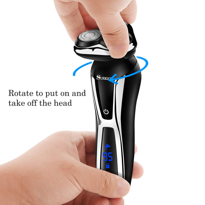 Electric Shaver Razor Cordless Beard Trimmer for Men Nose Hair Trimmer 3 in 1 Trimmer Grooming Kit Plus 1 Facial Cleansing Brush Waterproof USB Rechargeable Dry Wet