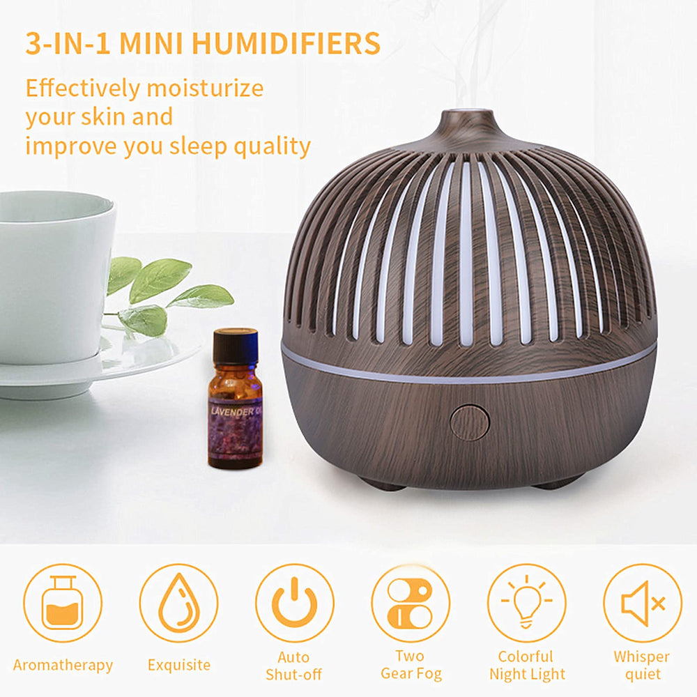 Cool Mist Humidifier 3-in -1 Essential Oil Diffuser 30 dB Quiet Humidifier Auto-off Humidifier Mini Humidifiers for Bedroom Baby Room Office, with 7 Color Night Light Function
